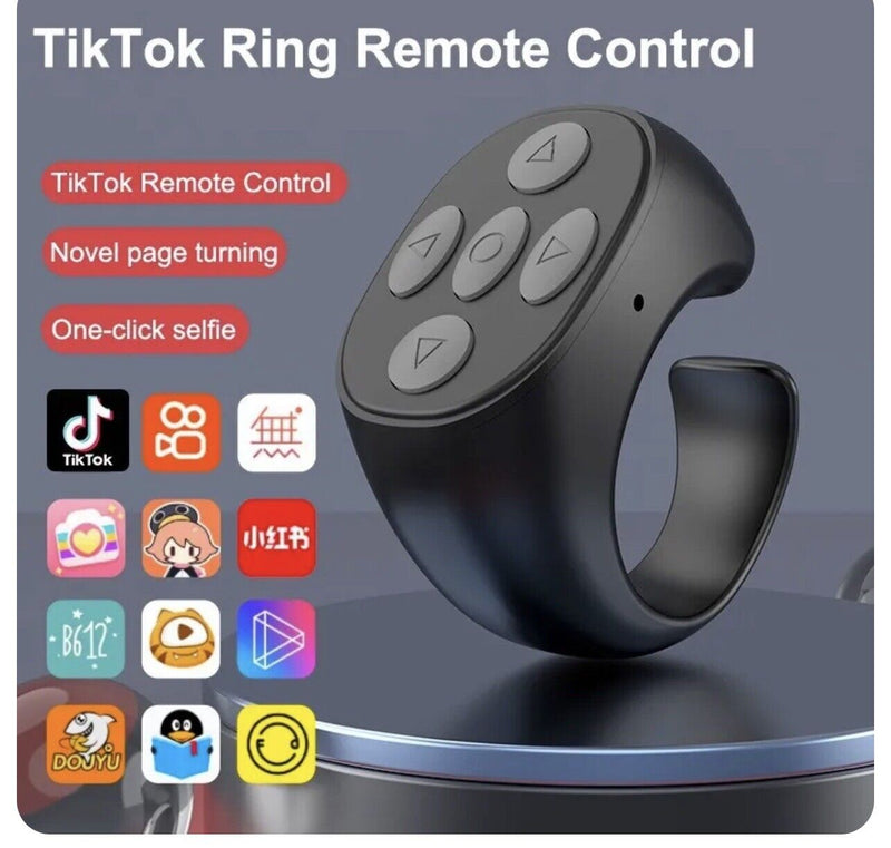 Remote Control Ring Gadget Flipping Selfie Fingertip Controller for Tiktok