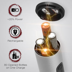 Electric Wine Opener Set  with Charger & Batteries - Gift Idea for Wine Lover - Battery Operated Corkscrew - Automatic Cordless Wine Bottle Opener Rechargeable - Mother'S Day Christmas Kit