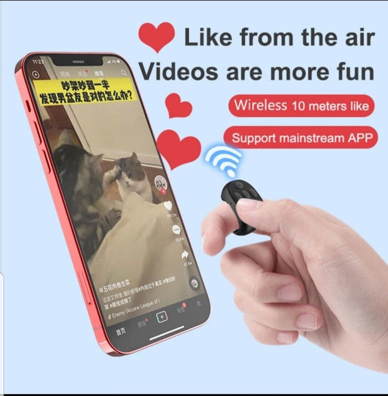 Remote Control Ring Gadget Flipping Selfie Fingertip Controller for Tiktok