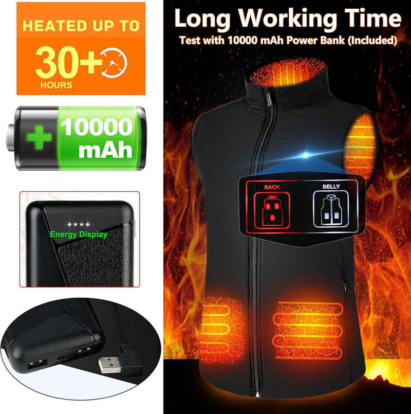 Heated Vest for Men Women - Rechargeable Heated Jacket, Heated Vest with Battery Pack(Slim Fitting)