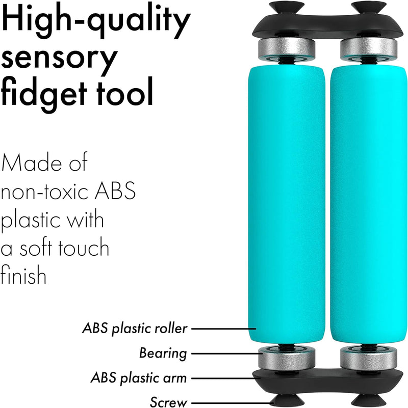 Roller - Handheld Fidget Toy for Adults | Help Relieve Stress, Anxiety, Tension | Promotes Focus, Clarity | Compact, Portable Design (Junior Size/Abs Plastic, Teal)