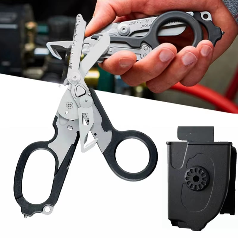 Multifunction Scissors  for Raptors First Aid Expert Tactical Folding Scissors Outdoor Survival Tool Combination Gadget