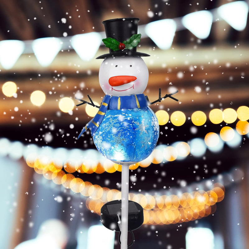 Solar Christmas Decorations Light Snowman Christmas Light for Outdoor Yard Garden