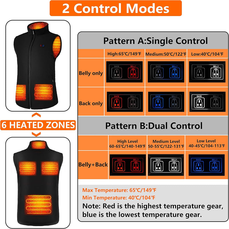 Heated Vest for Men Women - Rechargeable Heated Jacket, Heated Vest with Battery Pack(Slim Fitting)