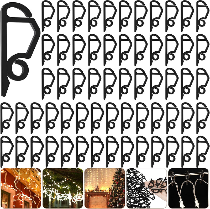 Christmas Light Clip Christmas Light Hooks Mini Plastic Gutter Hanging Hooks Christmas Lights Hooks Clips Weatherproof Outdoor Light Clips Holiday Light Clips for Christmas Decor (150, Black)