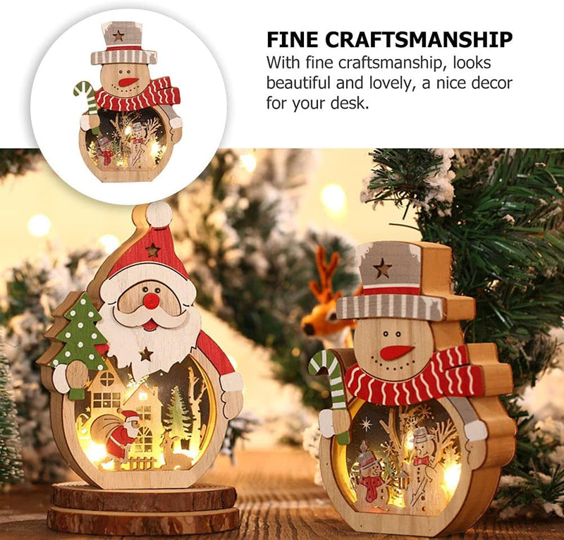 1Pc Christmas Light up Ornament House beside Table Ornament Christmas Led Hanging Light Portable Christmas Light Santaur Ornament Christmas Table Sign Window Wood Collection