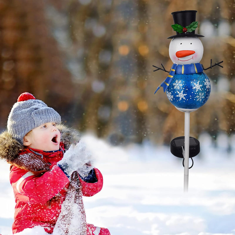 Solar Christmas Decorations Light Snowman Christmas Light for Outdoor Yard Garden