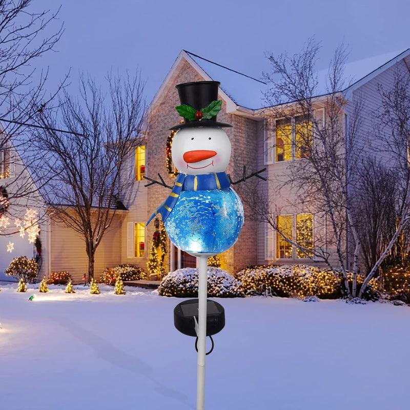 Solar Christmas Decorations Light Snowman Christmas Light for Outdoor Yard Garden