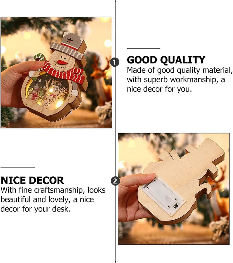 1Pc Christmas Light up Ornament House beside Table Ornament Christmas Led Hanging Light Portable Christmas Light Santaur Ornament Christmas Table Sign Window Wood Collection