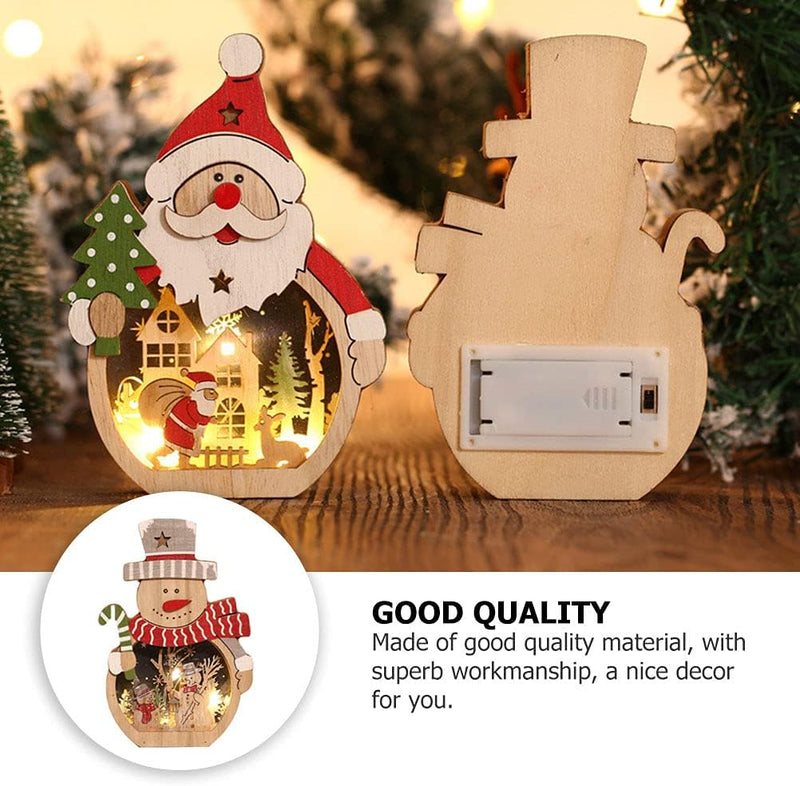 1Pc Christmas Light up Ornament House beside Table Ornament Christmas Led Hanging Light Portable Christmas Light Santaur Ornament Christmas Table Sign Window Wood Collection