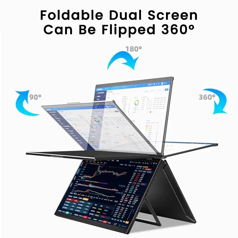 "Versatile 15.6'' Dual Touch Screen Portable Monitor - 1080P FHD with 360° Flip for PC, Laptop, Mac, Xbox, PS4/5 & Switch!"