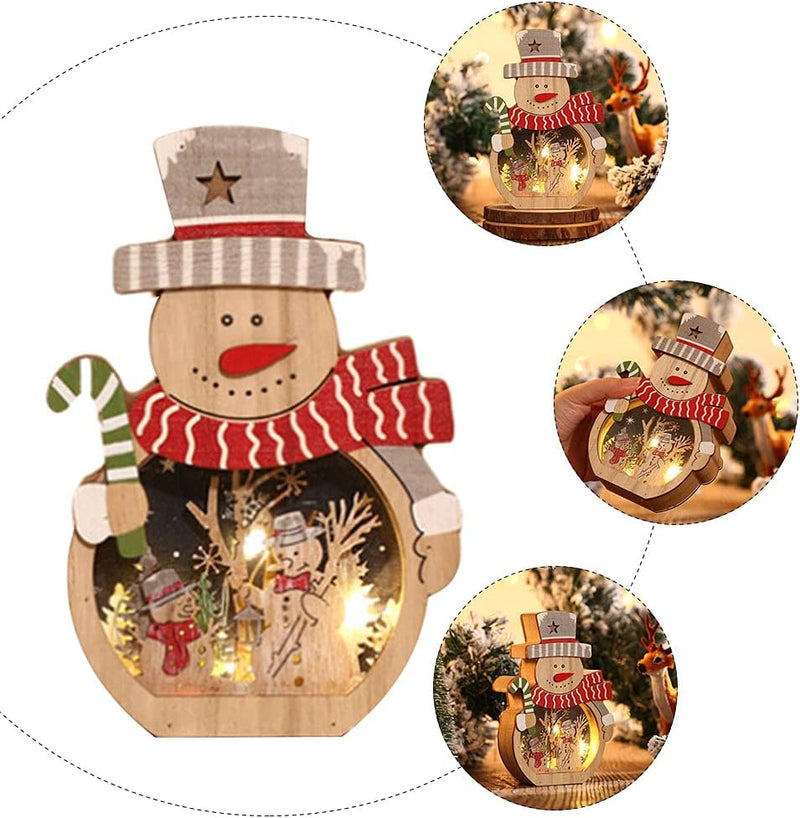 1Pc Christmas Light up Ornament House beside Table Ornament Christmas Led Hanging Light Portable Christmas Light Santaur Ornament Christmas Table Sign Window Wood Collection