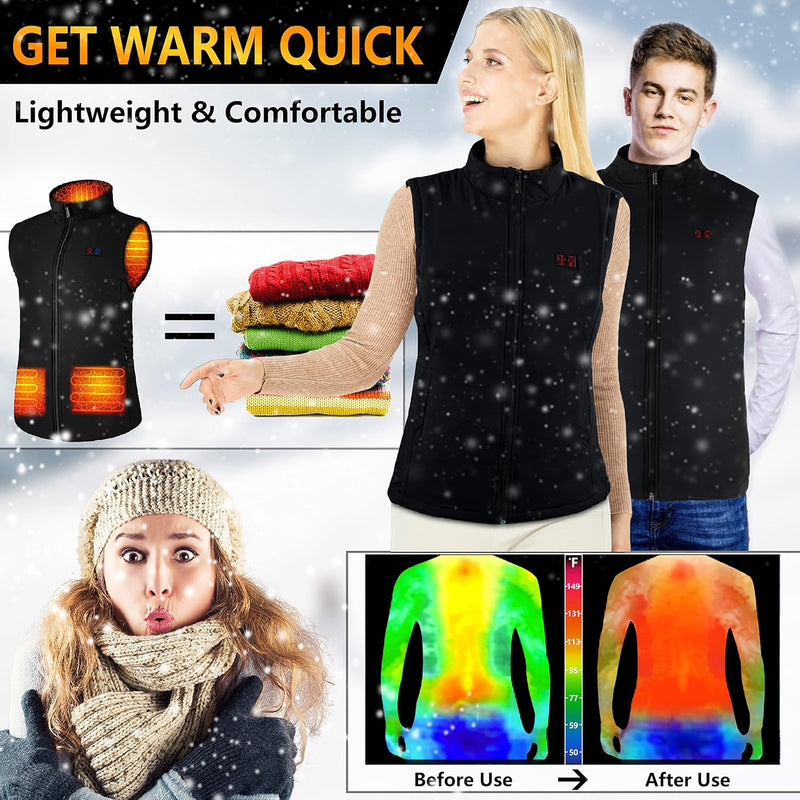 Heated Vest for Men Women - Rechargeable Heated Jacket, Heated Vest with Battery Pack(Slim Fitting)