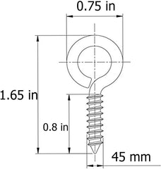 1.5 Inch Screw Eyes Metal Eye Hooks Small Eyelet Screws, 100 Pcs