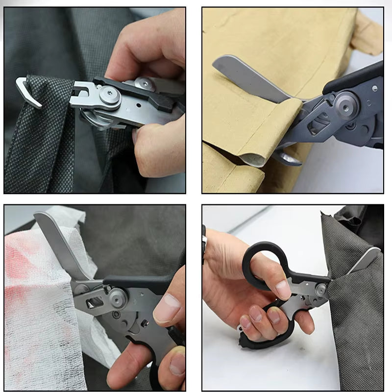 Multifunction Scissors  for Raptors First Aid Expert Tactical Folding Scissors Outdoor Survival Tool Combination Gadget