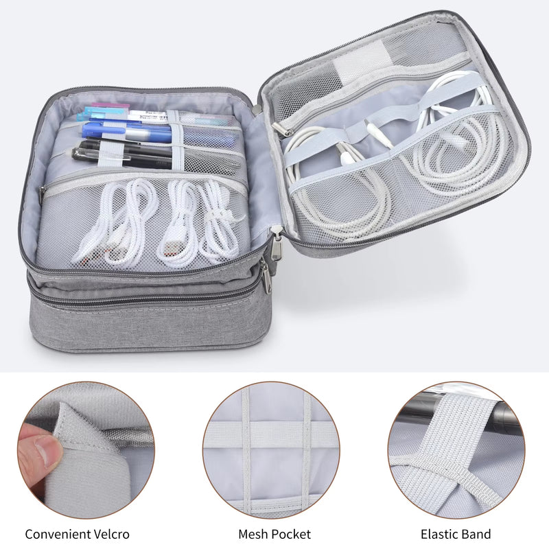 Electronics Organizer Travel Case, Multi-Use Cube Travel Storage Bag, Portable Waterproof Data Cable Headphone Organizer Bag