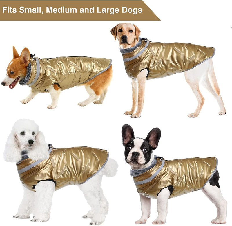 Warm Small Dog Jacket, Puppy Waterproof Jacket for Winter Cold Weather, Winter Jacket for Small Dogs, Furry Collar Puppy Coats for Small Dogs, Water-Resistant Clothes for Small Puppy Boys Girls