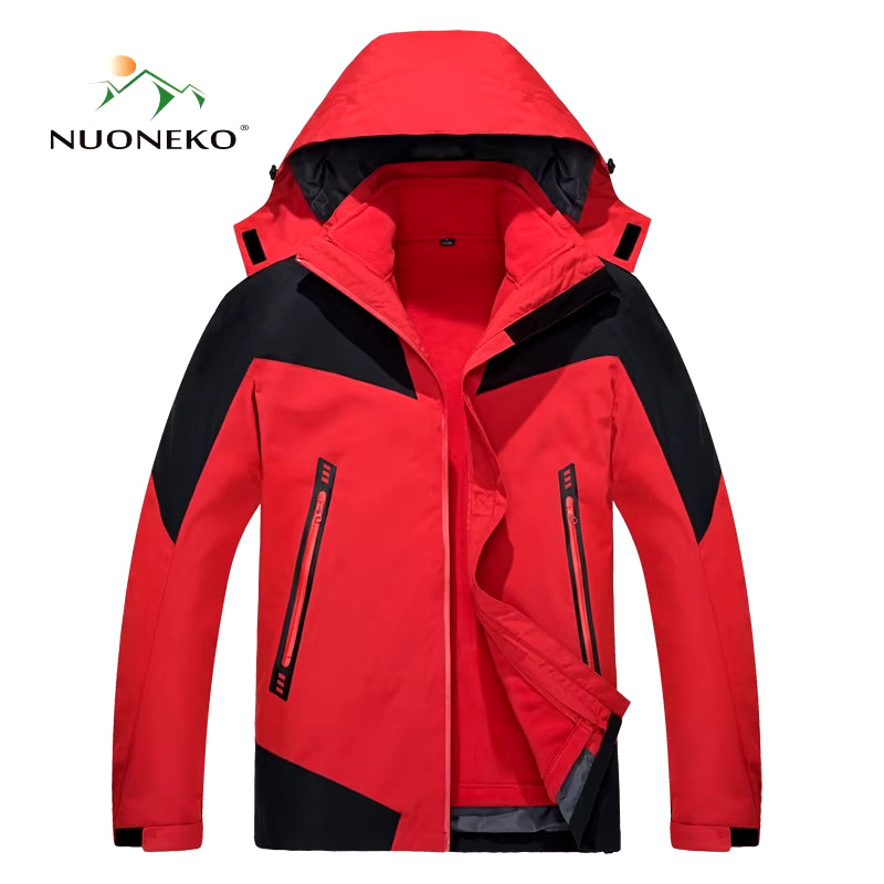 Men Winter Fleece Jacket Breathable Waterproof Windproof Two Piece Suit Hiking Trekking Climbing Clothe Winter Coat JK05