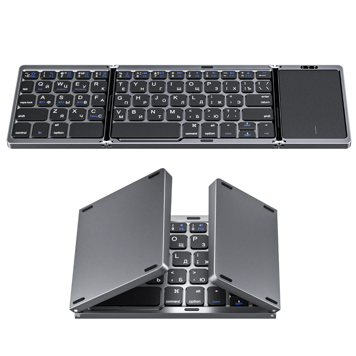 "Portable Foldable Bluetooth Keyboard with Touchpad – Ideal Mini Keyboard for Mac, iOS, Android & Windows Tablets!"