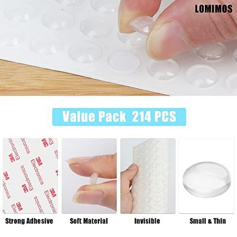 200Pcs Cabinet Bumpers Clear Rubber Bumpers Self Adhesive Soft Cabinet Door