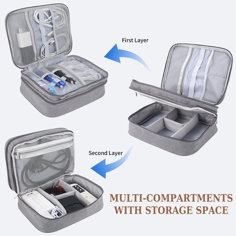 Electronics Organizer Travel Case, Multi-Use Cube Travel Storage Bag, Portable Waterproof Data Cable Headphone Organizer Bag