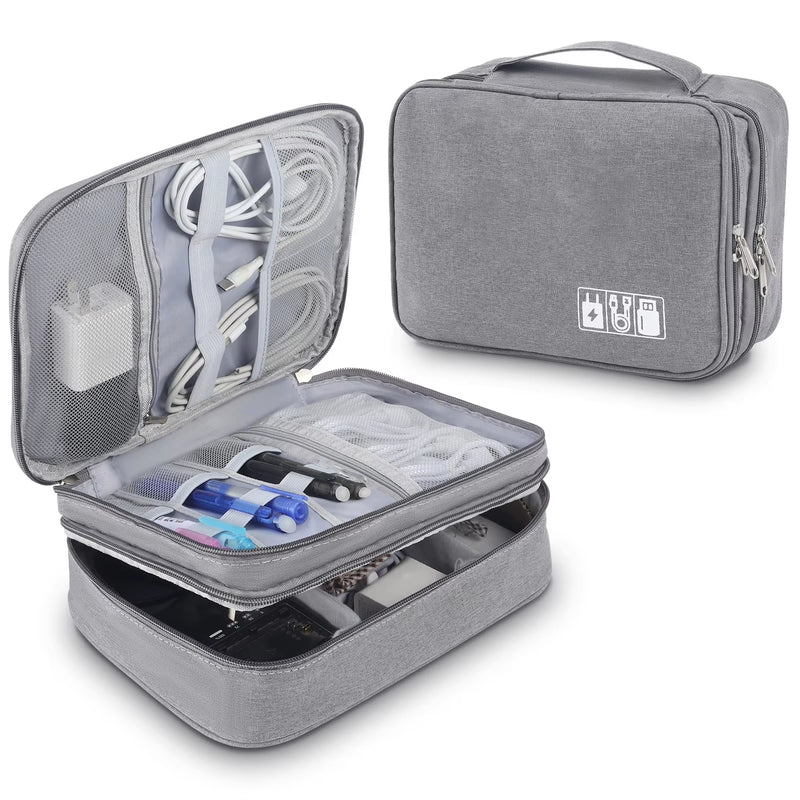 Electronics Organizer Travel Case, Multi-Use Cube Travel Storage Bag, Portable Waterproof Data Cable Headphone Organizer Bag